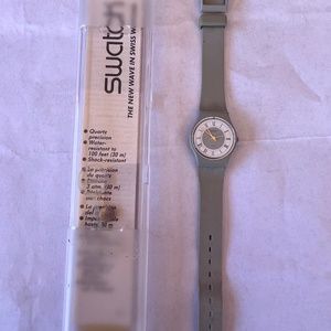 Vintage Swatch Watch Grey Flannel w/case, instructions, and guard